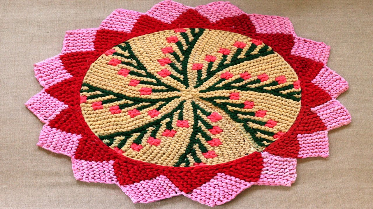 फूल वाला पायदान झालर के साथ बनाना सीखें | New doormat design |