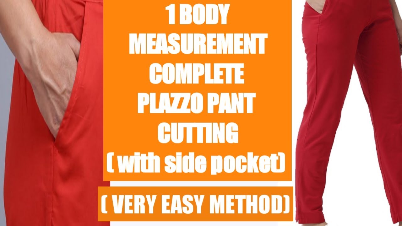 plazzo pant/Trouser pant cutting and stitching।। Very easy pant Trouser cutting with side pocket.