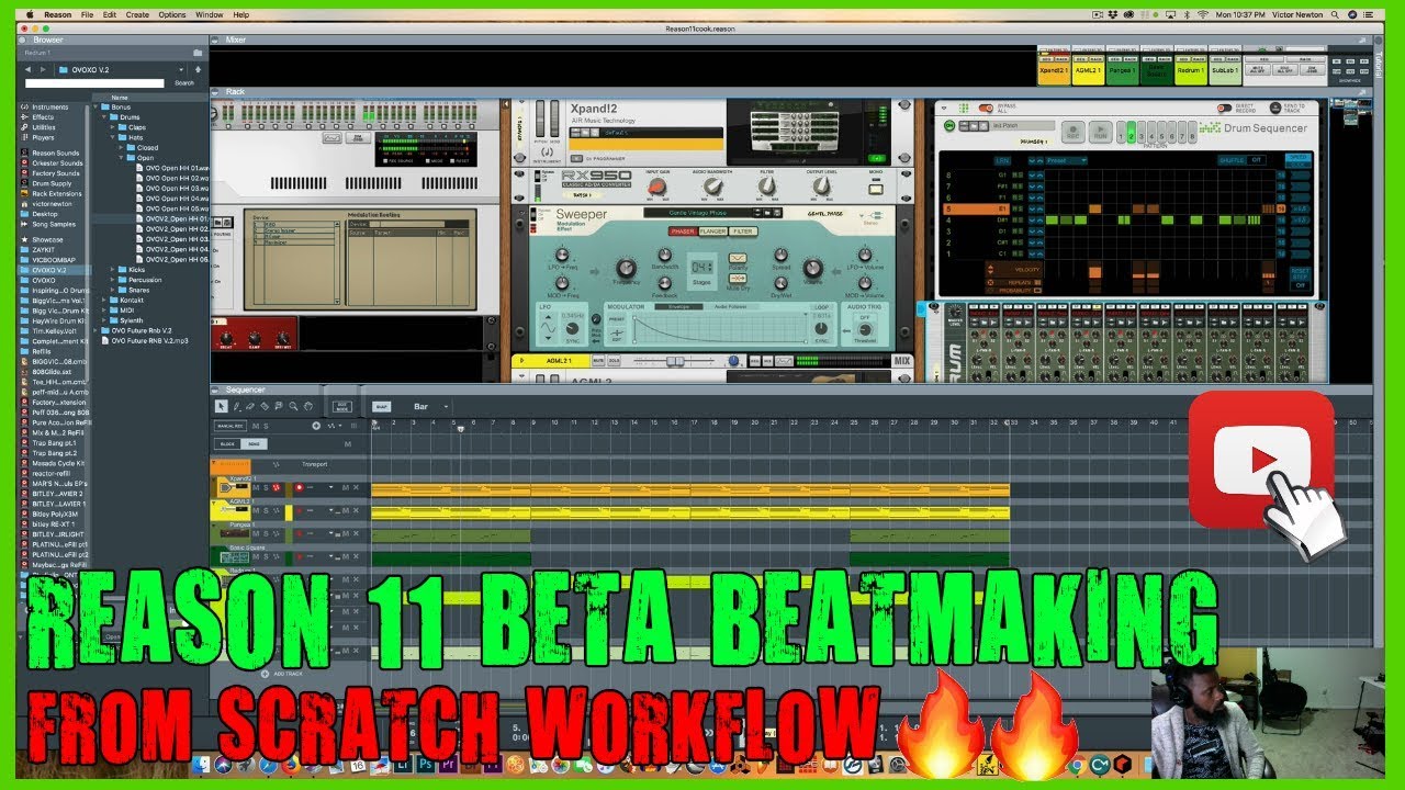 REASON STUDIOS | REASON 11 BETA BEATMAKING VIDEO FROM SCRATCH