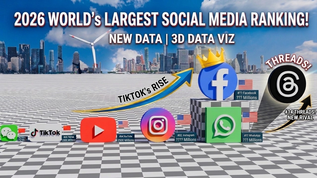 Top 15 Biggest Social Media Platforms (2026) | 3D Data Visualization