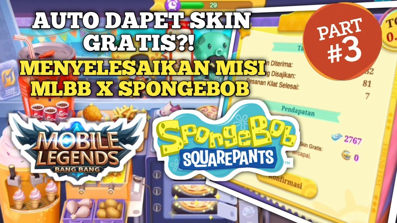 🤯 AUTO DAPAT SKIN GRATIS?! Menyelesaikan Semua Misi Event MLBB x Spongebob! Part 3