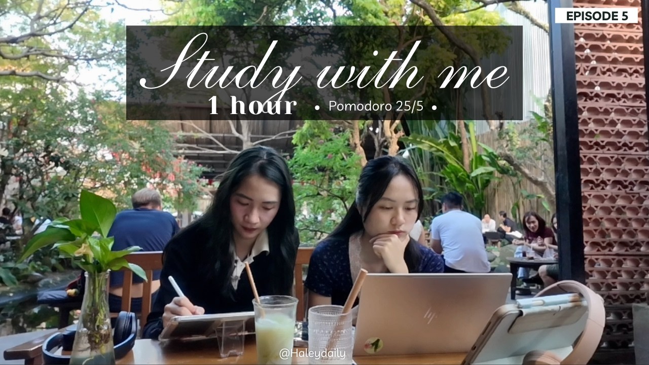 1-HOUR STUDY WITH ME 🌱 Calm•Piano Music | Be Gentle With Yourself, Deep Focus | Pomodoro (25/5)
