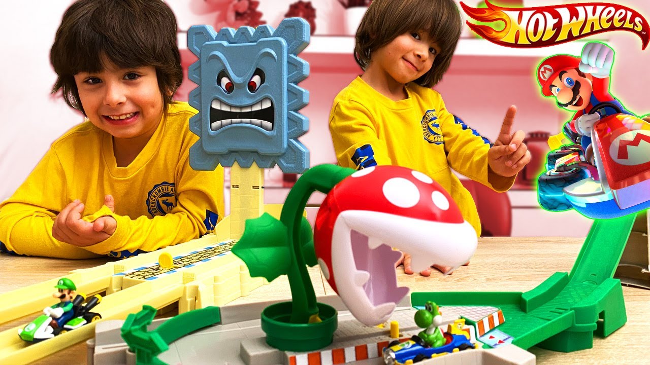 HOT WHEELS MARIO KART Ruinas Roca Picuda y Rampa Piraña con Dani y Evan