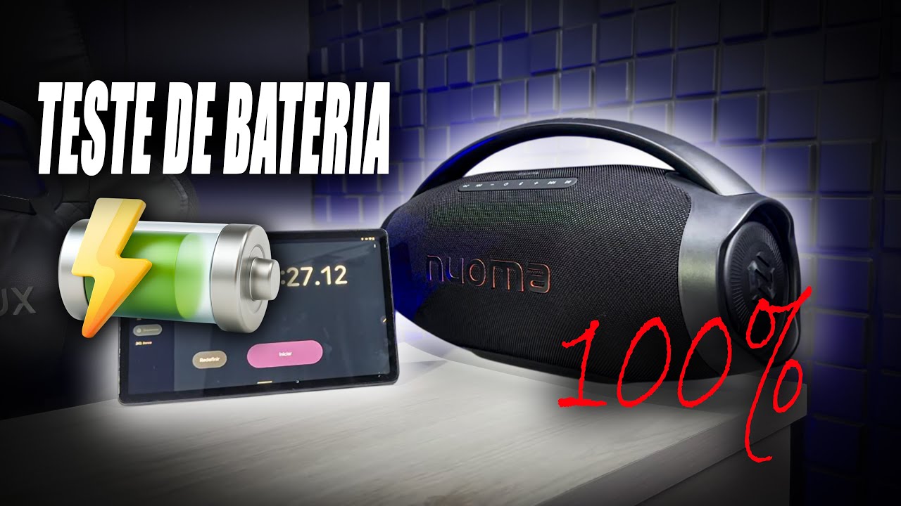 Teste De Bateria Nuoma NM-AIP601 200w a Nova Caixa de Som Boombox!