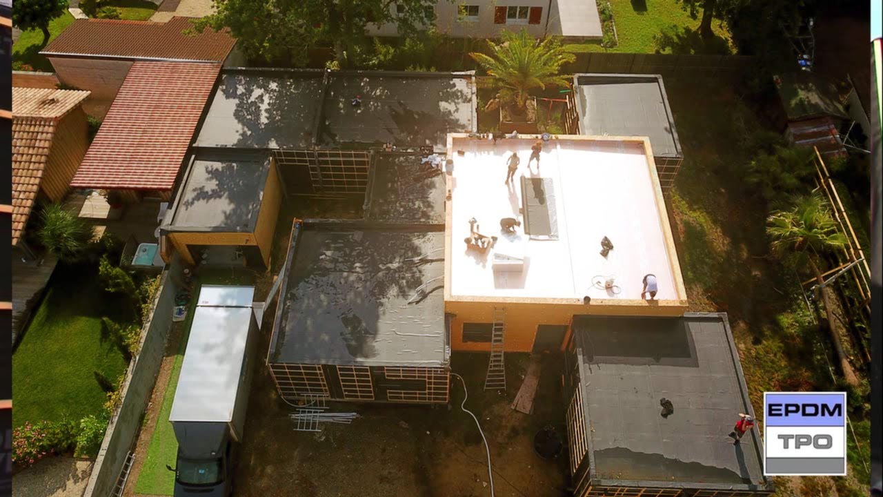 étanchéité EPDM avec PIR UNILIN et colle en bonbonne - Partie 1