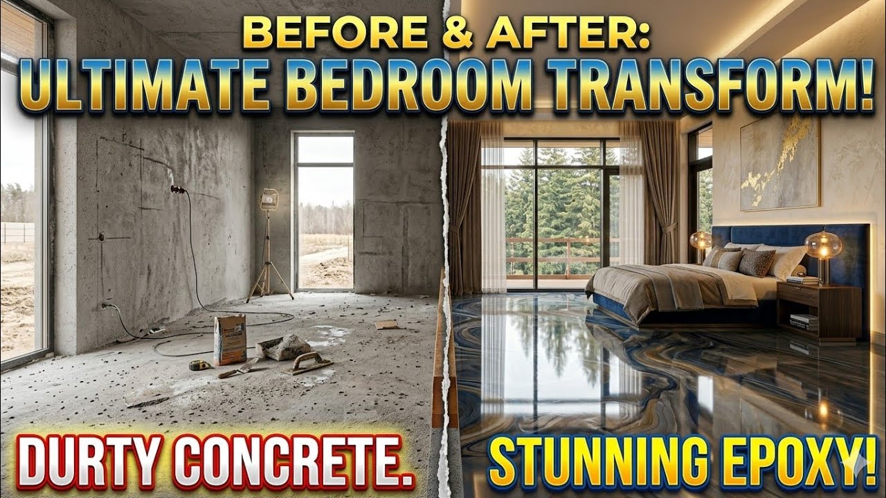 Luxury Bedroom Epoxy Floor Transformation | Metallic Marble Epoxy Installation Timelapse