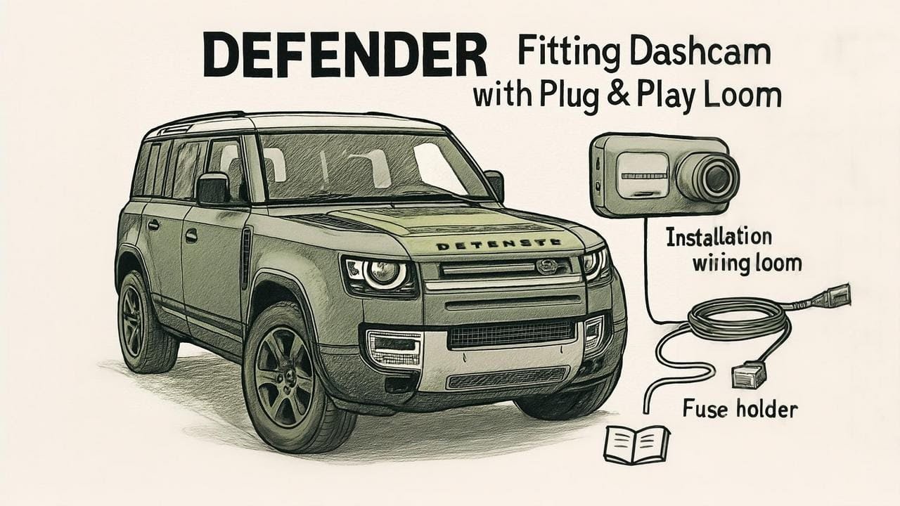 Как установить видеорегистратор в новый Land Rover Defender L663 с помощью нового комплекта прово...