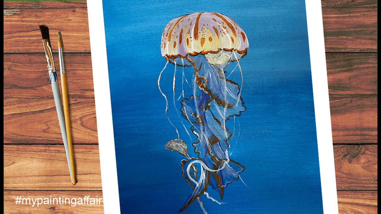 Jellyfish painting - simple acrylic painting || Jellyfish Painting tutorial