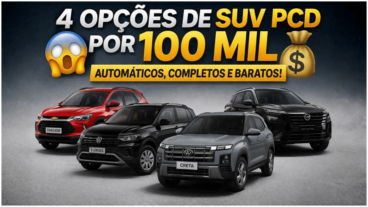 4 SUVs PCD POR 100 MIL? AUTOM&Aacute;TICOS E COM DESCONTO EM 2026! 😱
