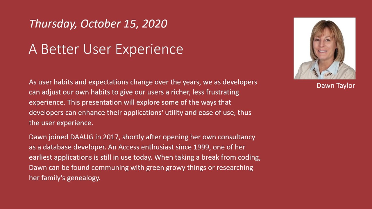 A Better User Experience