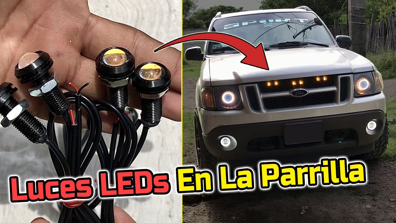 Como Instalar LUCES LED en la Parrilla de tu Camioneta/LEDs Ojo de Aguila Tipo Ford Raptor