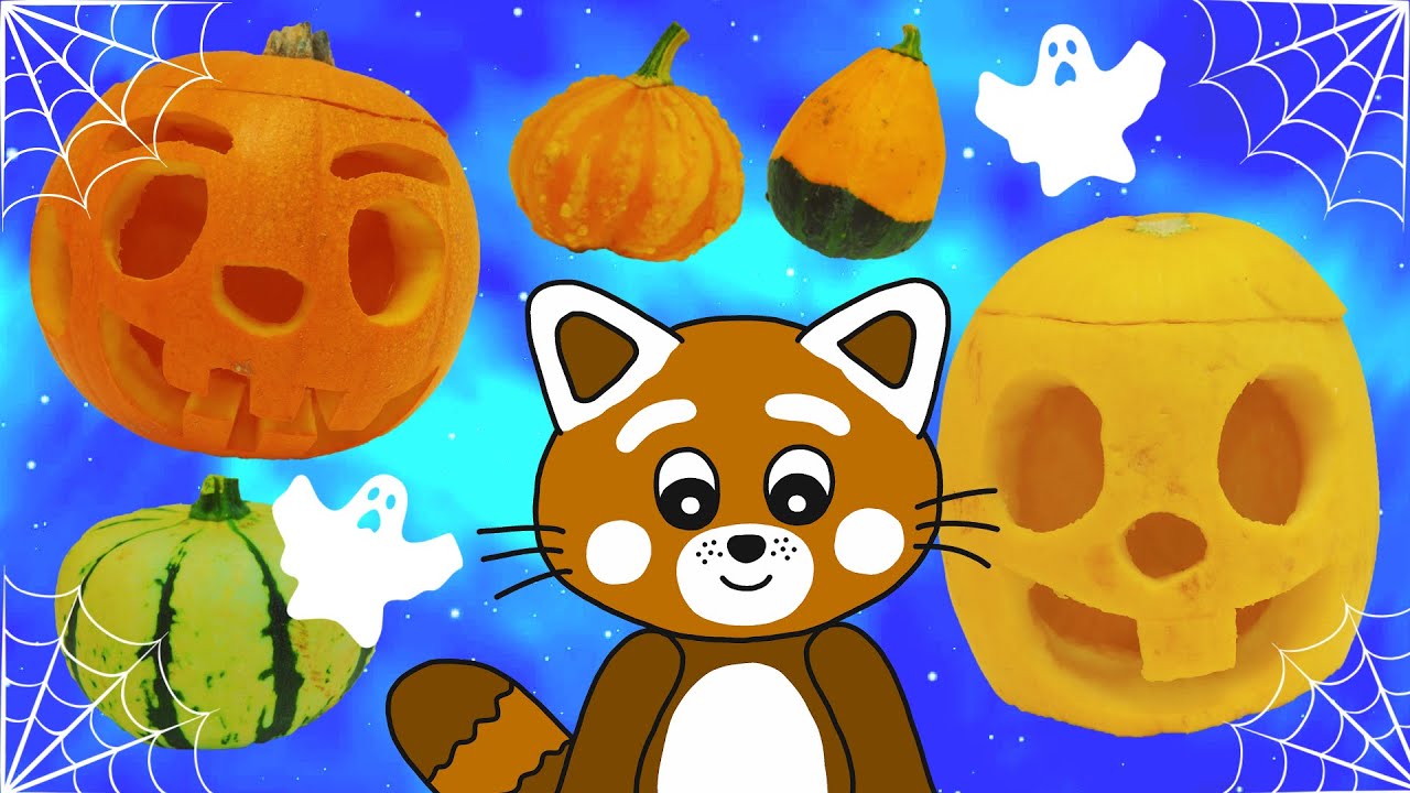 Pukkins Halloween för barn - Pukkins gör roliga pumpor - Lek med oss