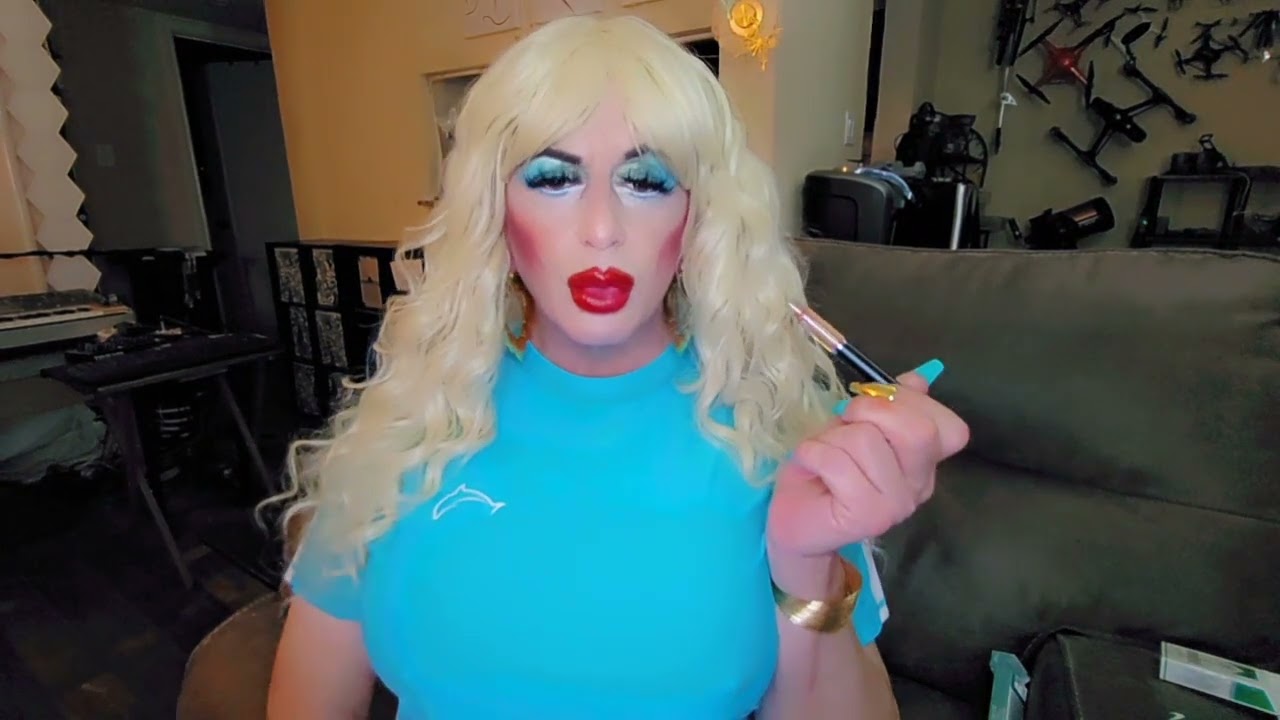 blonde makeup Smoking grape stuff crossdressing chilling #trans #makeup #smoke