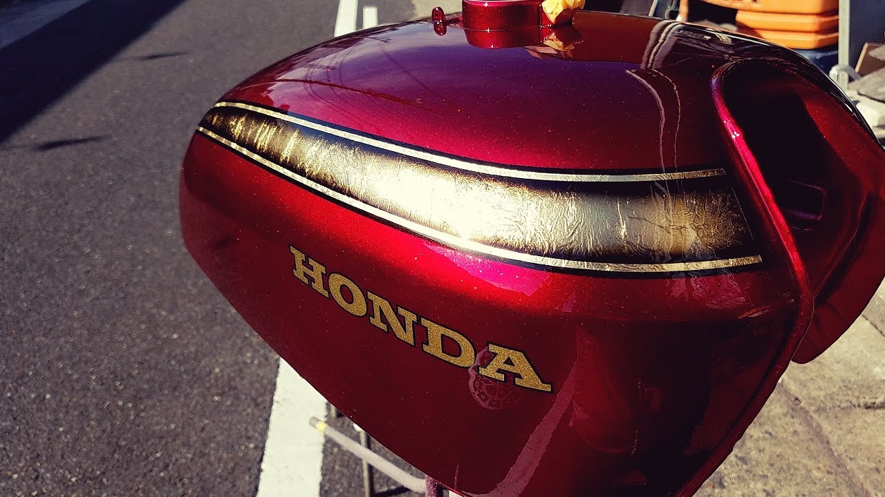 CB750four  How to Custom Paint Motorcycle 【Gold Leaf & Candy Red】