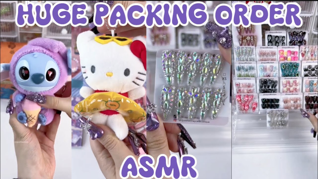 MICHAELA HUGE PACKING ORDER NAILS 💅😍(ASMR)||SMALL BUSINESS 