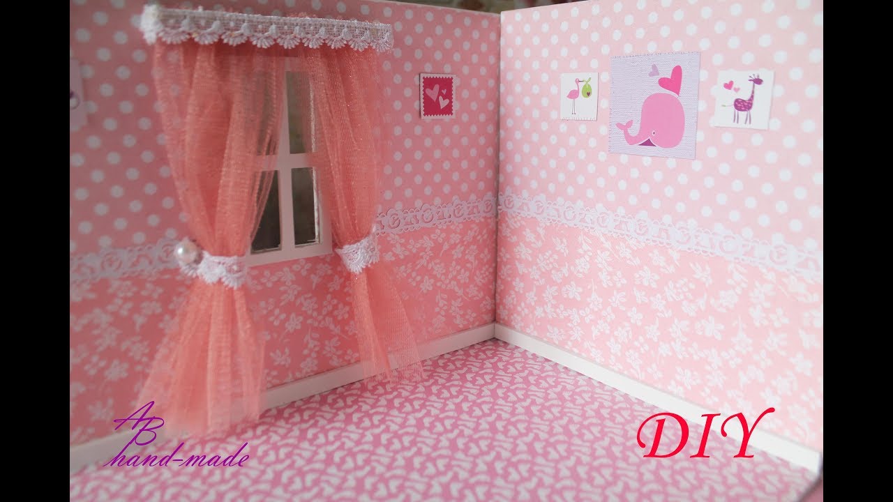 Румбокс. Комната для куклы./DIY: Roombox. Doll bedroom.