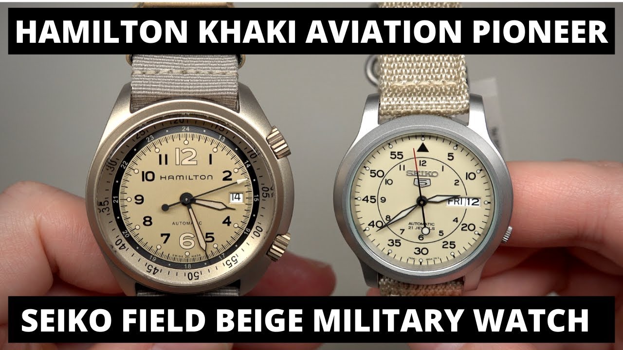 Hamilton Khaki Aviation Pilot Pioneer Watch + Seiko Field Military Watch Review (4K)