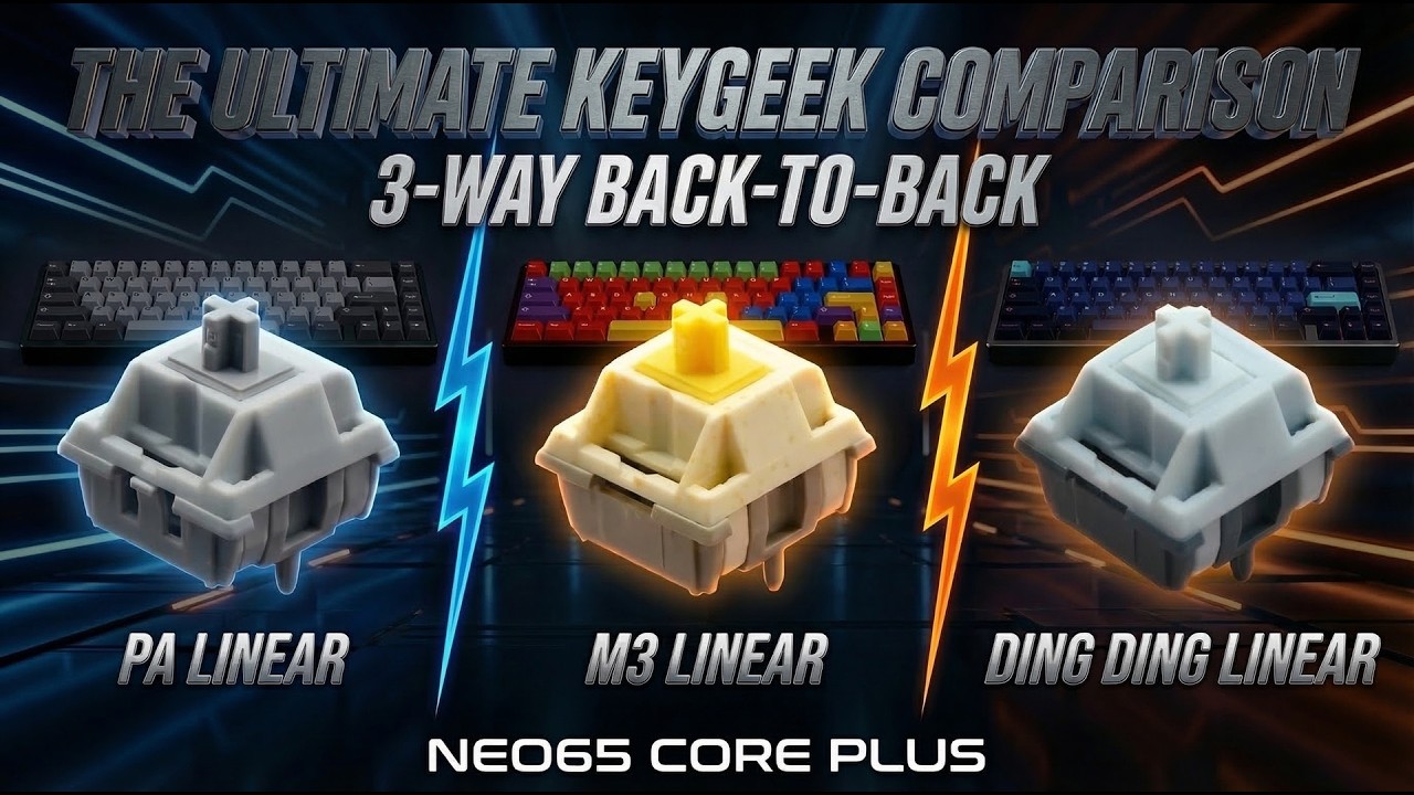 Keygeek PA vs M3 vs Ding Ding Linear Switch Comparison | Neo65 Core Plus Sound Test