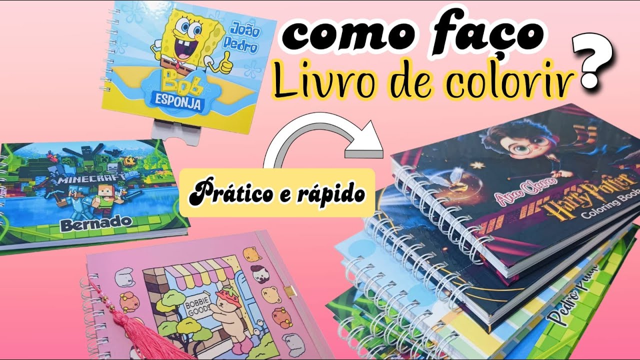 Como fazer Livro de colorir A5- Encadernação #LivrinhodeColorir #encadernação