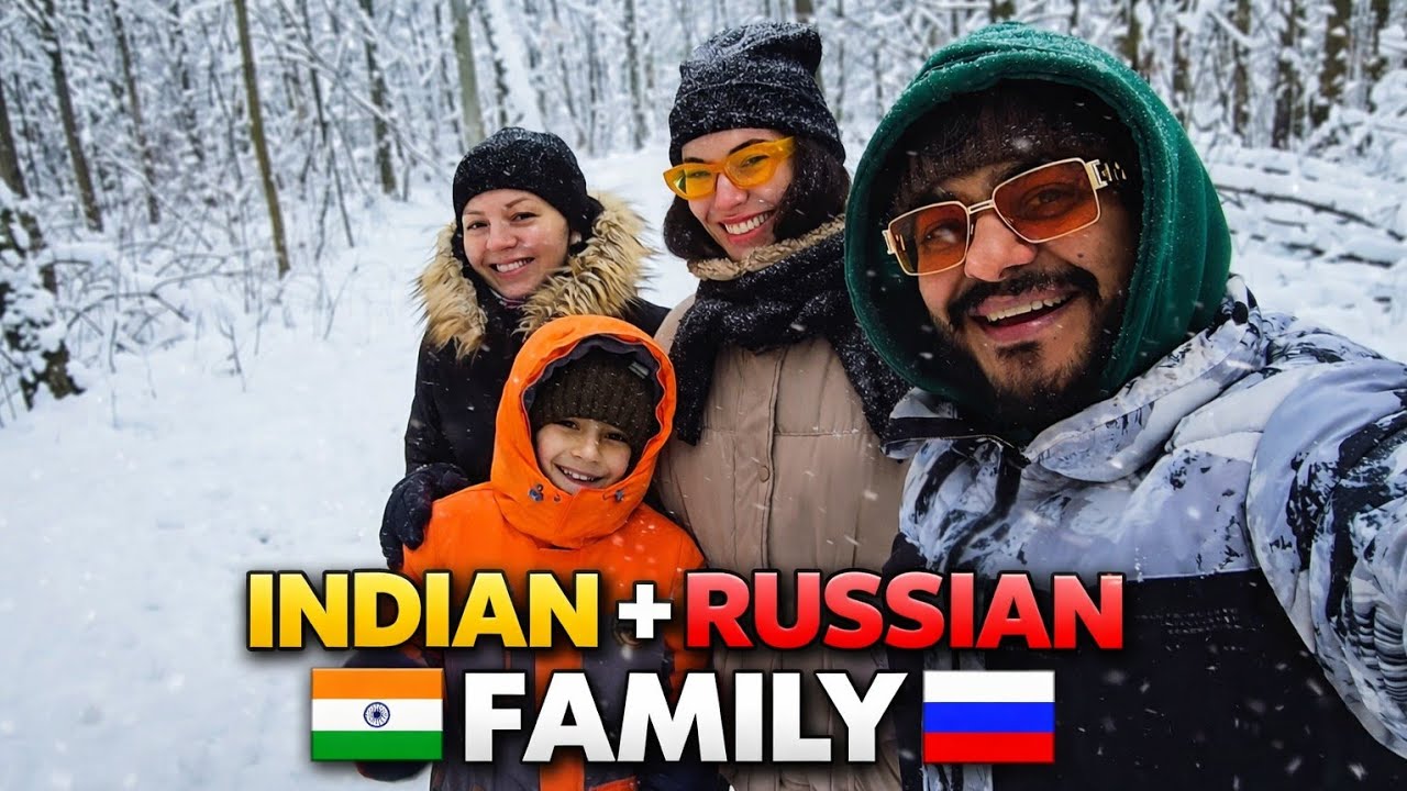 “Indian Husband & Russian Wife 🇮🇳❤️🇷🇺 | New Year Snow Forest Family Vlog”
