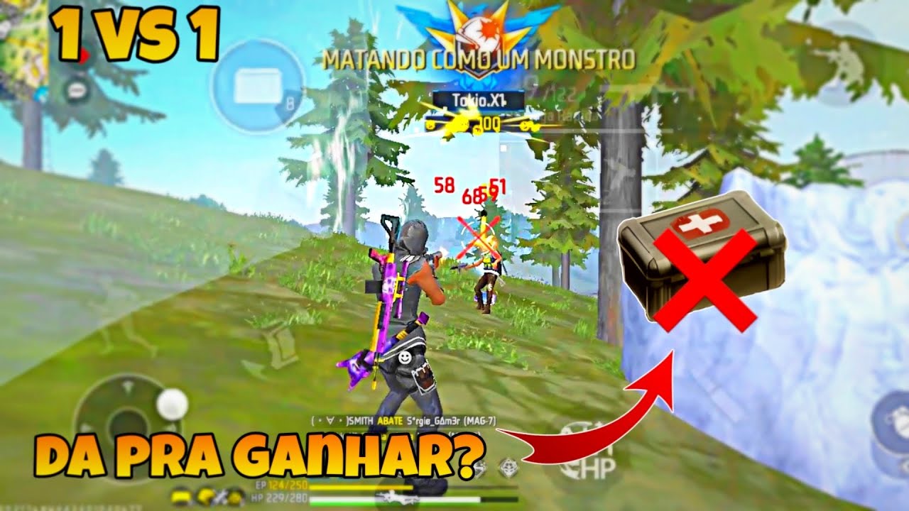 TENTANDO DAR BOOYAH SEM USAR NENHUM KIT M&Eacute;DICO NO FREE FIRE, BADX FREE FIRE