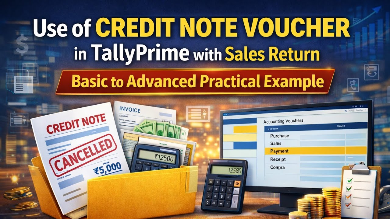 Credit Note Voucher - Complete Guide 🔥🔥(Basic to Advanced) 🔥🔥Step by Step Practical Example 