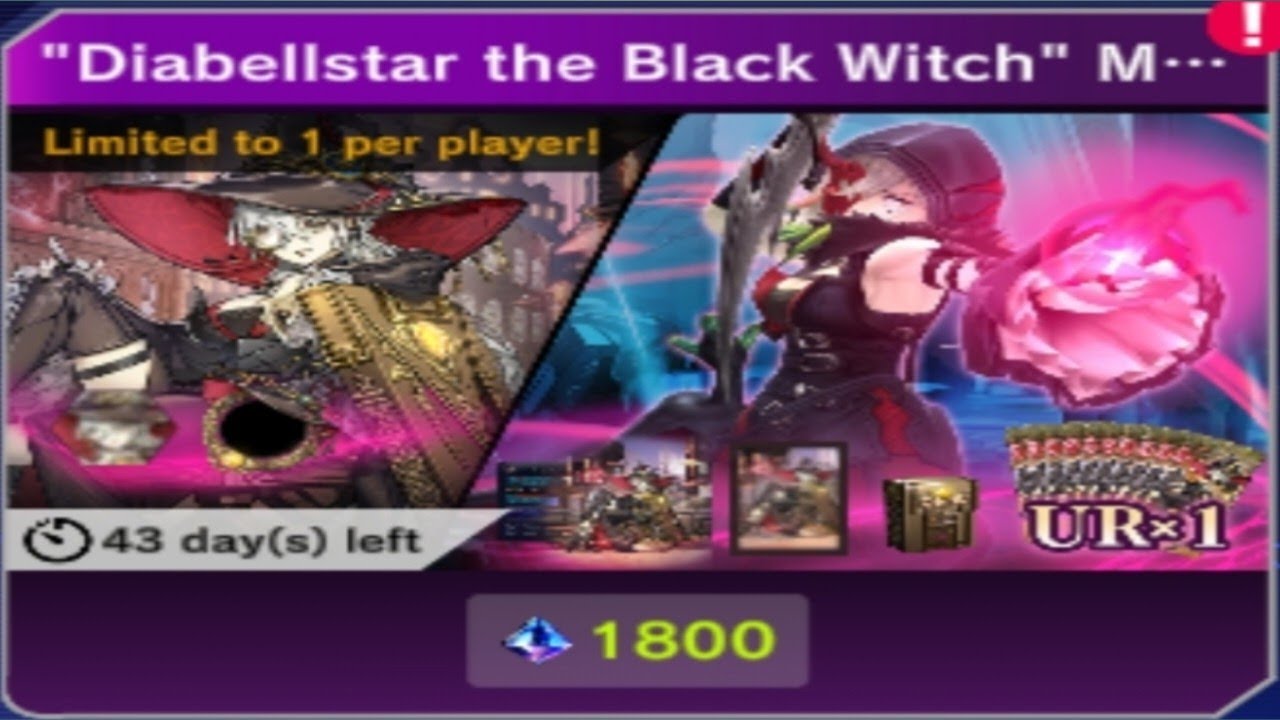 Yu-Gi-Oh! Master Duel - Spend 1800 Gem for Diabellstar the Black Witch Mate & 1 UR Guaranteed Bundle