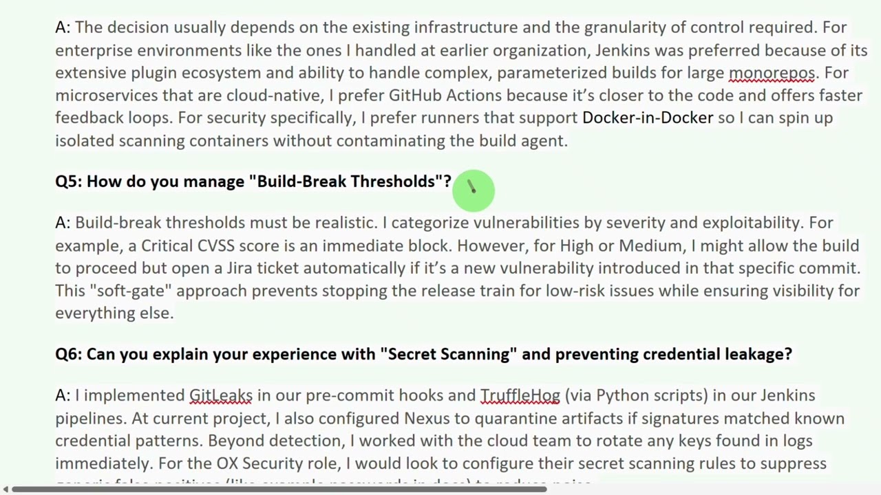 DevSecOps Interview Preparation Questions & Answers | ASPM, CI/CD Security & OX Security #devsecops