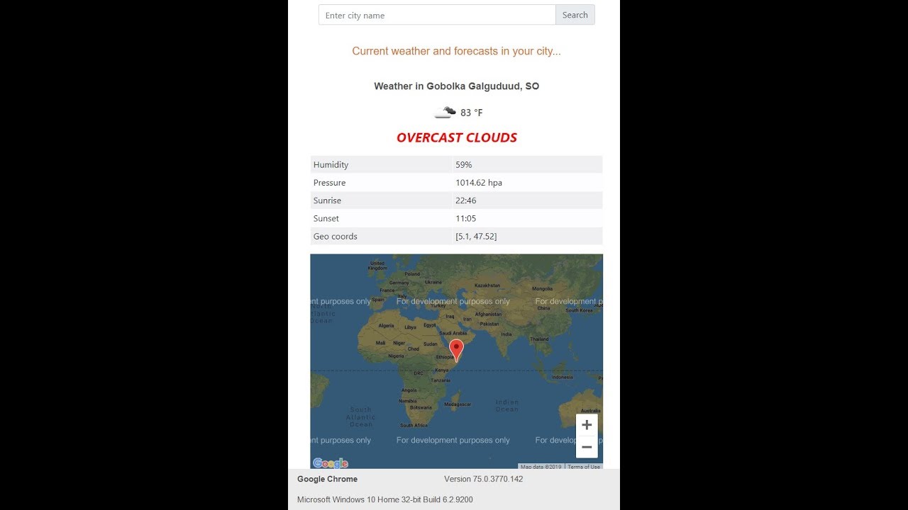Angular Weather App  (Open Weather Map API)