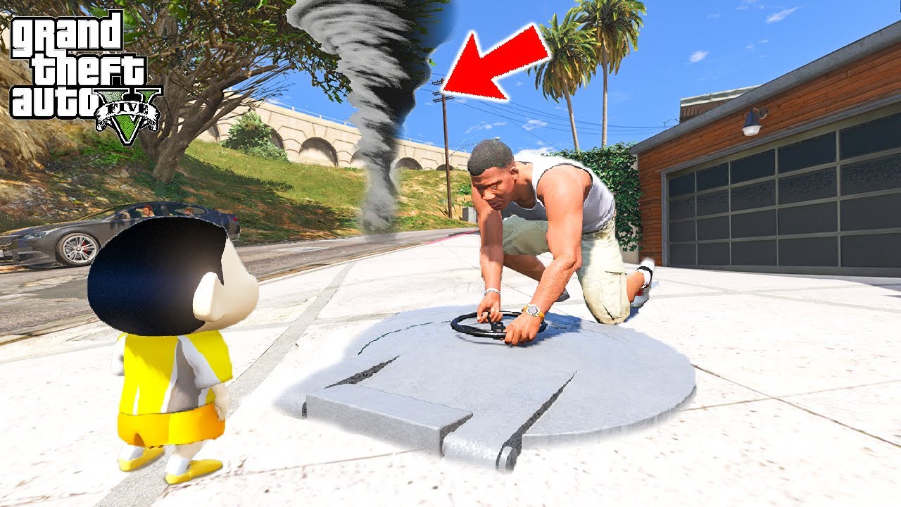 Shinchan and Franklin Building Secret Tornado Bunker in GTA 5!