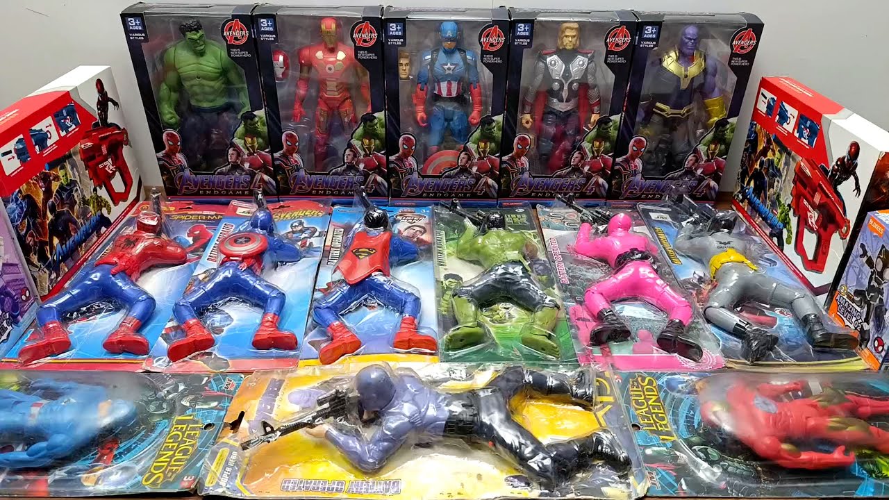 assemble superhero thanos ironman captain america squid game batman toys unboxing video