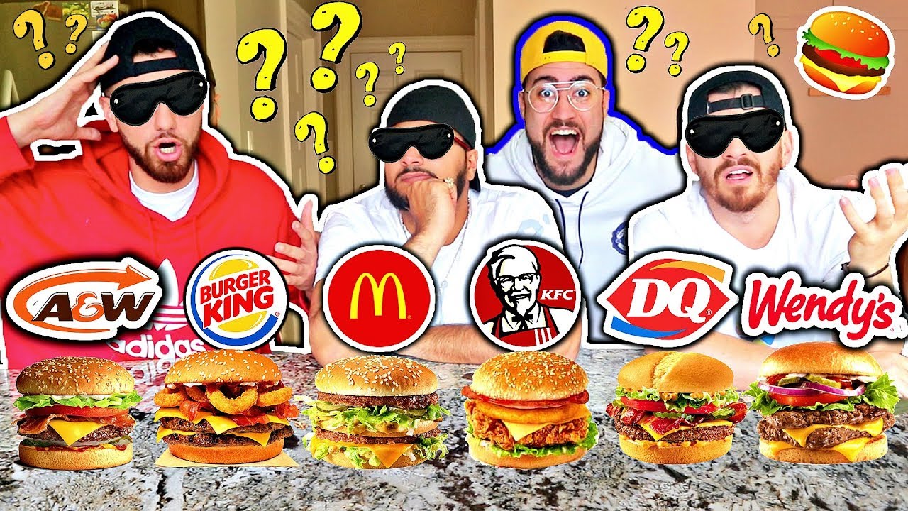 GUESS THAT FAST FOOD BURGER! (BLINDFOLD TASTE TEST)