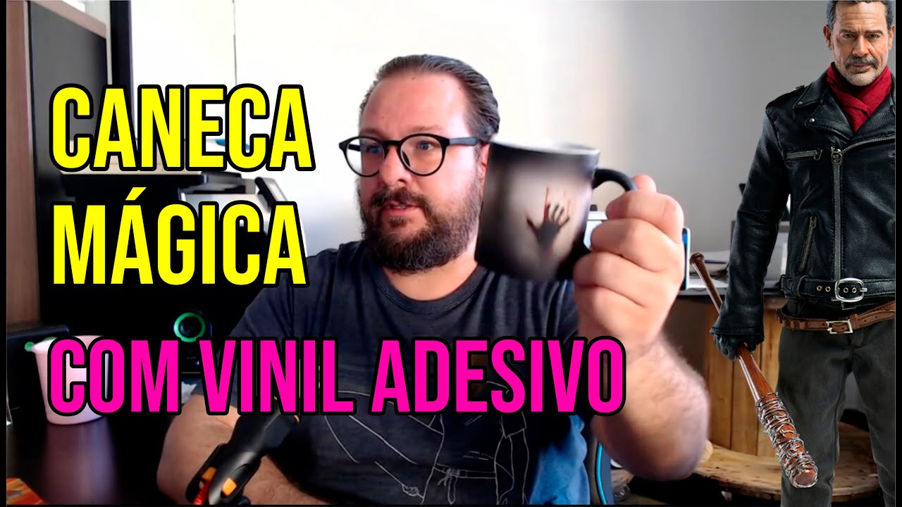 CANECA MÁGICA COM ADESIVO VINIL - Combinação para criar novas estampas!