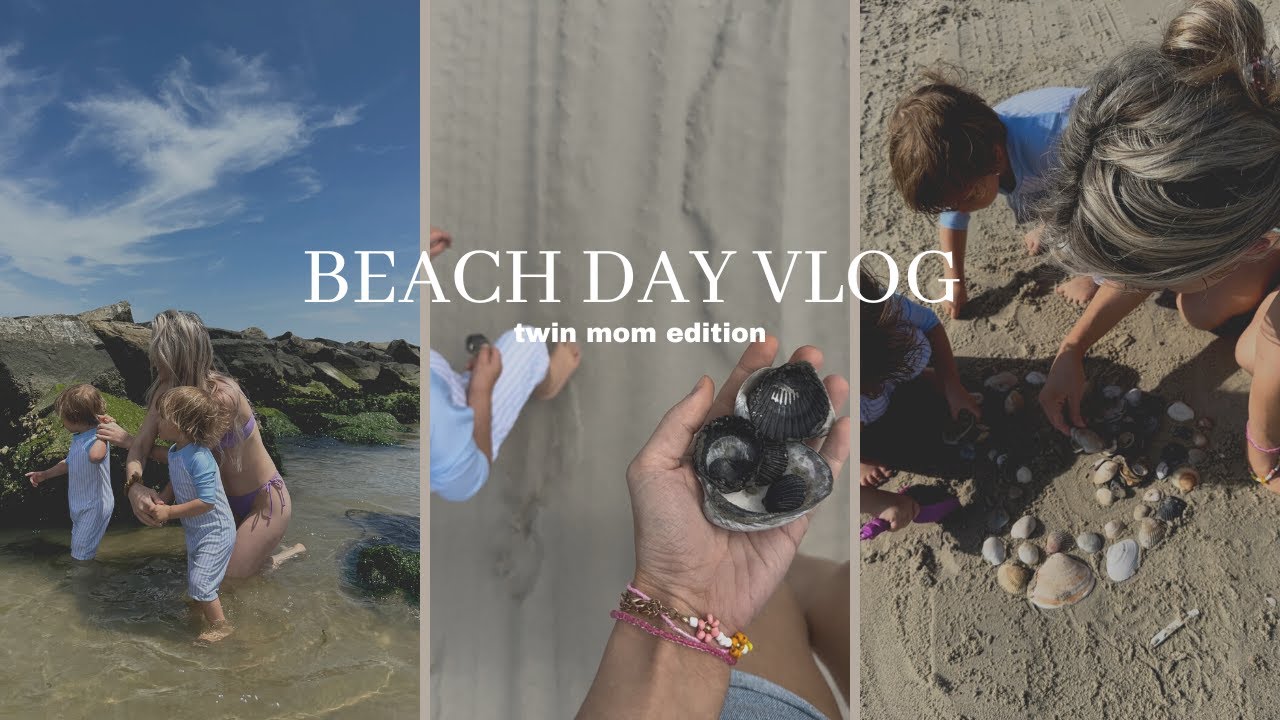 Beach day vlog *TWIN MOM ROUTINE