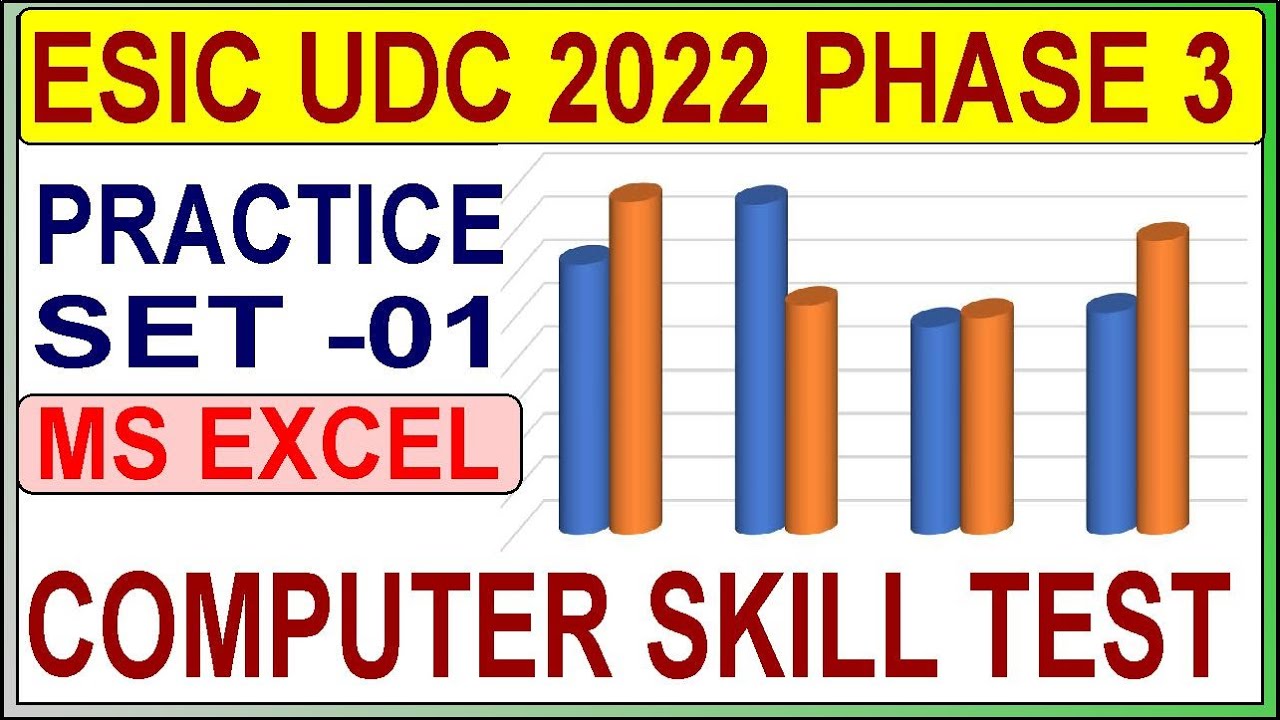 ESI UDC PHASE 3 Computer Skill | MS Excel Practice Set  01| ESIC UDC Computer Skill Question Paper