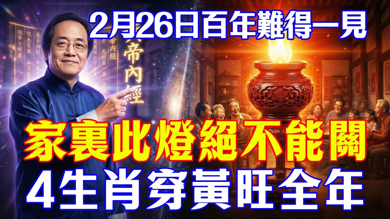 倪海廈：2月26日正月初十絕對不能滅燈！4生肖不穿黃恐招大禍，趕緊看看你家關燈了嗎？#倪海廈風格#順星節#正月初八#中醫物理學#量子風水#補財庫#肺部保養#開運秘法#土生金