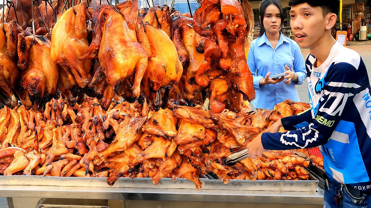2026 Incredible Best Selling! BBQ Duck, Chicken & More - Cambodian Street Food