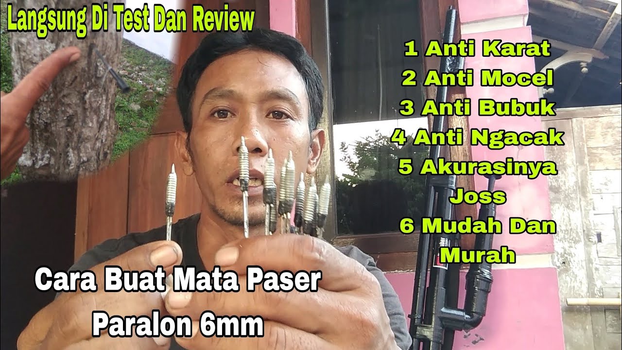 Akurasi Joss ! Cara membuat/buat mata paser ikan senapan paralon 6mm