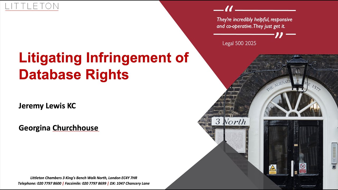 Litigating Infringement of Database Rights