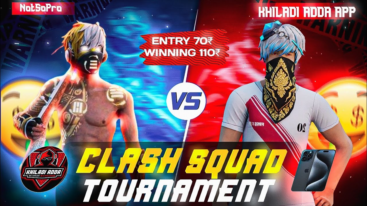 1 VS 1 Clash Squad Khiladi Adda Tournament | Entry Fee 70₹ Winning 110₹ | Earn Money by Game