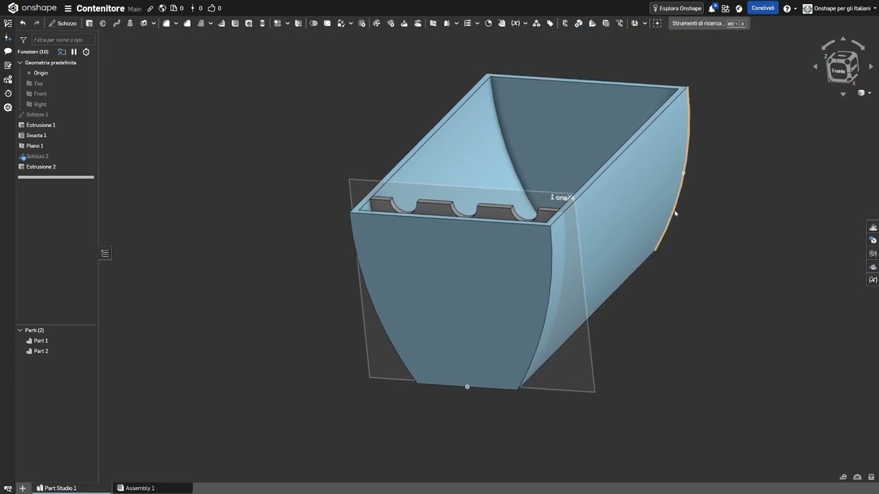 Onshape per gli Italiani - Disegniamo un simpatico contenitore