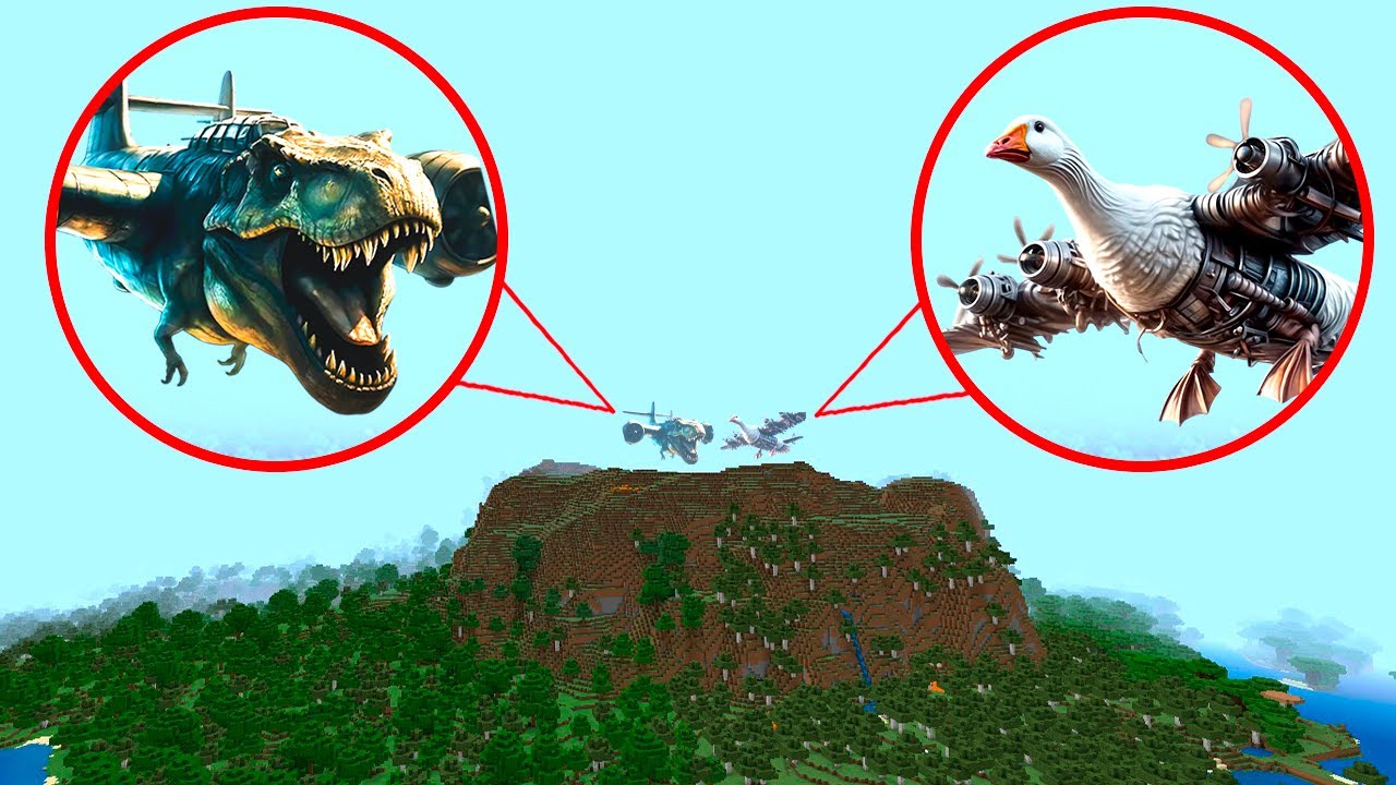 Nuclearo Dinossauro vs Bombombini Gusini in Minecraft PE!