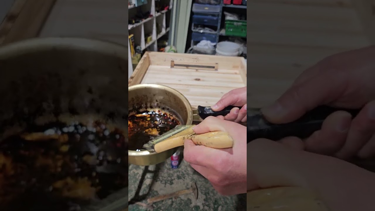 토종벌통 밀랍작업