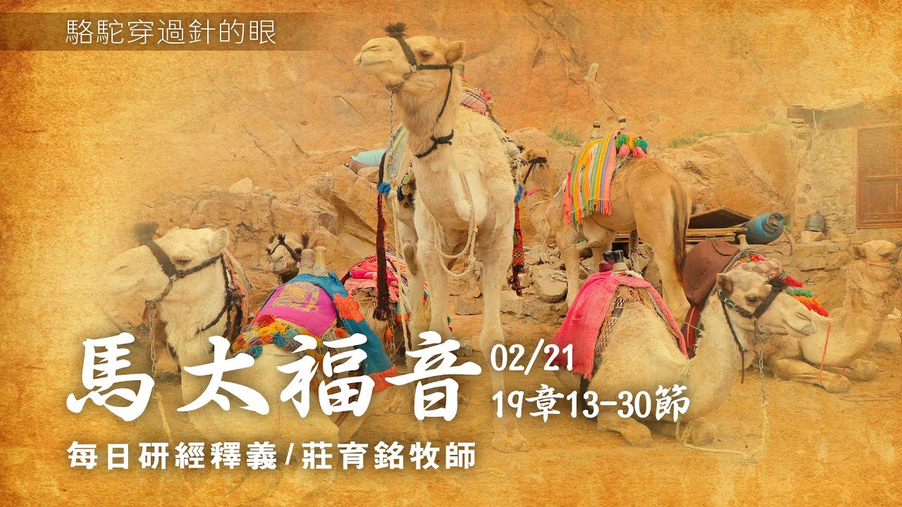 210221 馬太福音 19章13~30節 倚靠錢財者無法進神國
