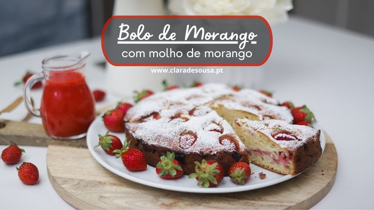 Bolo de Morango com Molho de Morango