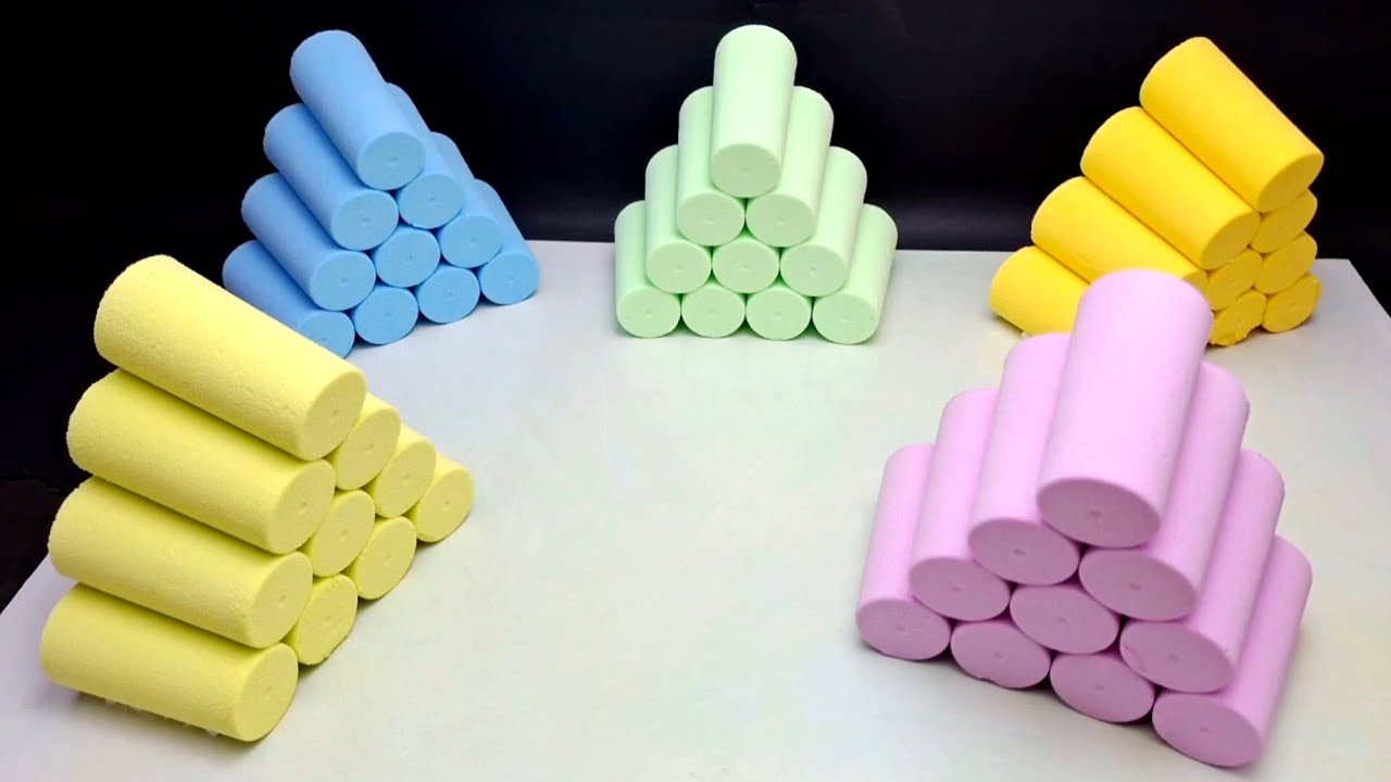 ASMR super crunchy colorful baking soda