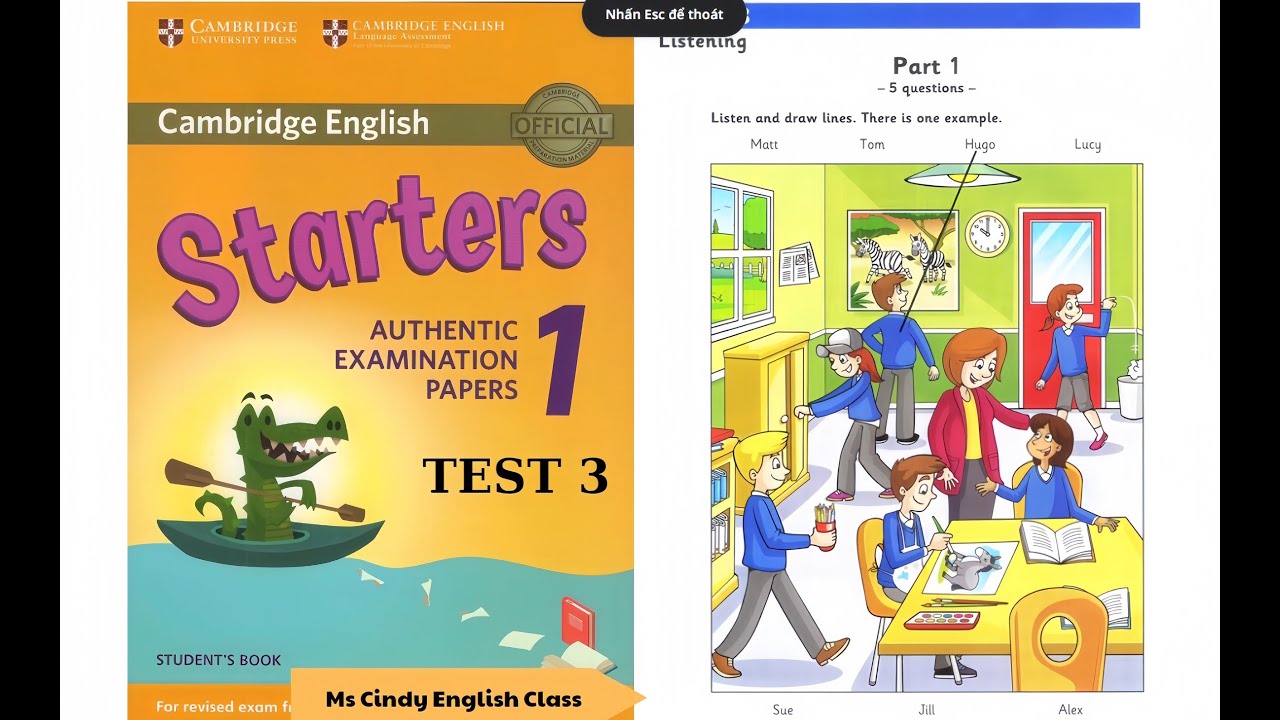 STATERS 1 - TEST 3 Authentic Examination Papers - Listening Tests 3 (ĐÁP ÁN & SÁCH PDF ở phần mô tả)