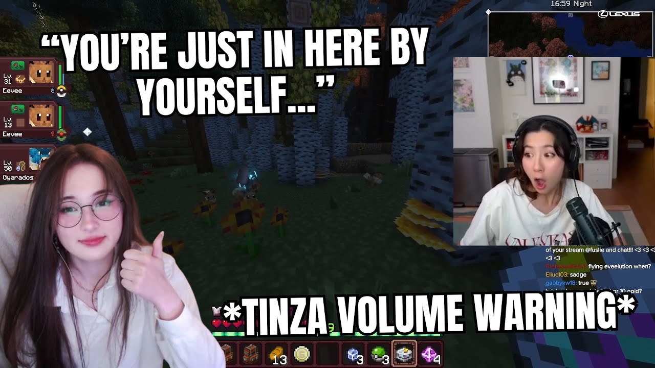 Tina CHECKS UP on Fuslie After Being Alone On Discord For HOURS | COBBLEMON