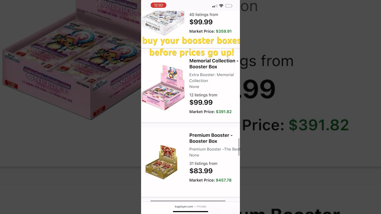 One Piece booster box prices are about climb, so I would buy now! #tcg #investing #onepiecetcg