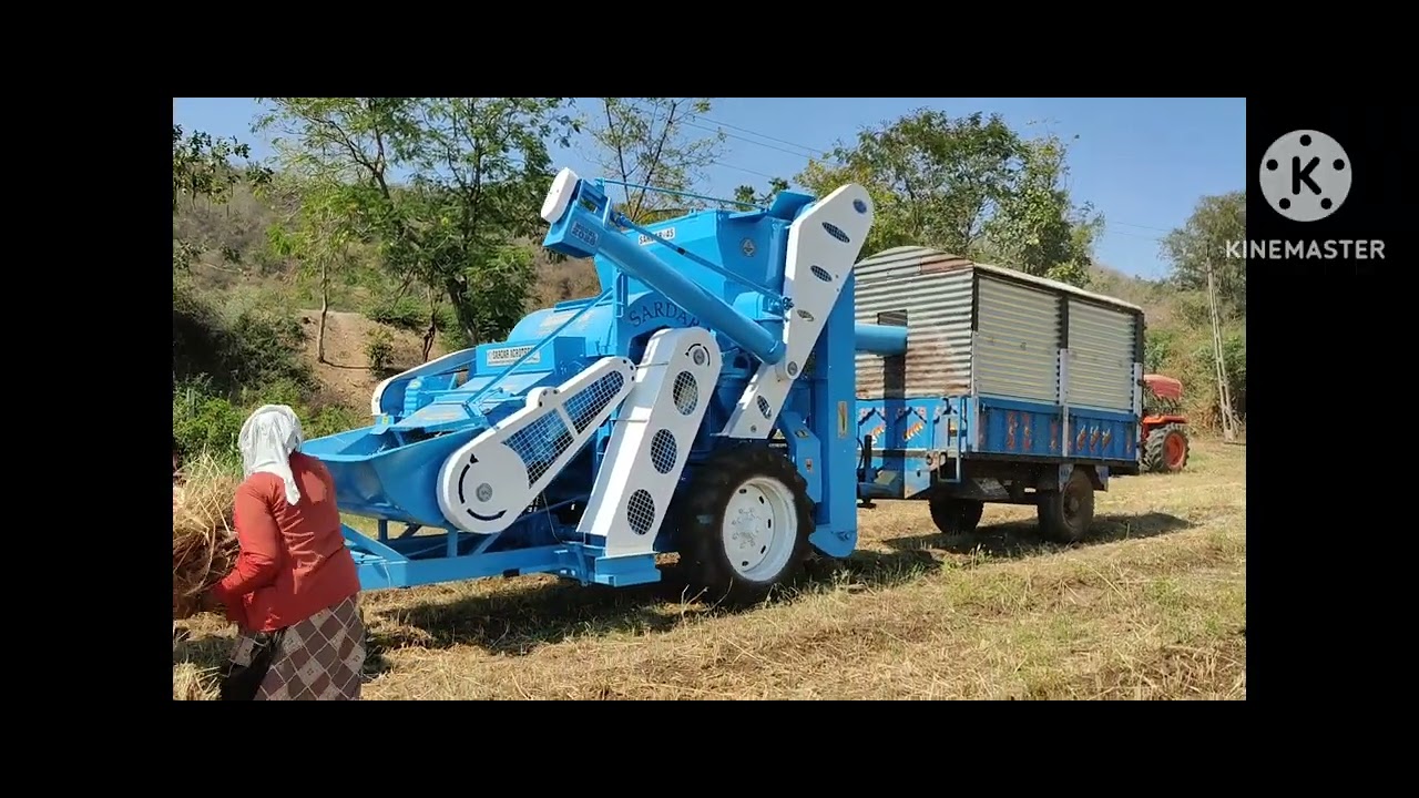 રામનગરમાં ઓછા માણસે ઘઉં કાઢવાનું નવું મશીન #farming #automobile #satisfying #agriculture #kisan 